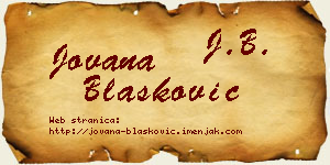 Jovana Blašković vizit kartica